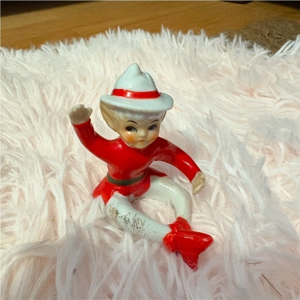 Mid Century Pixie Lusterware Candlestick Climber Japan 1950s Christmas Vintage